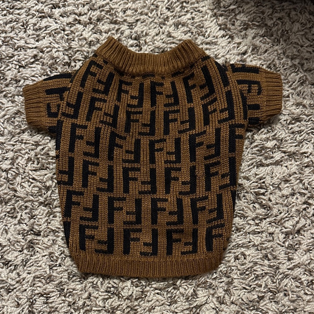Fendi Brown and Black Dog/Cat Sweater